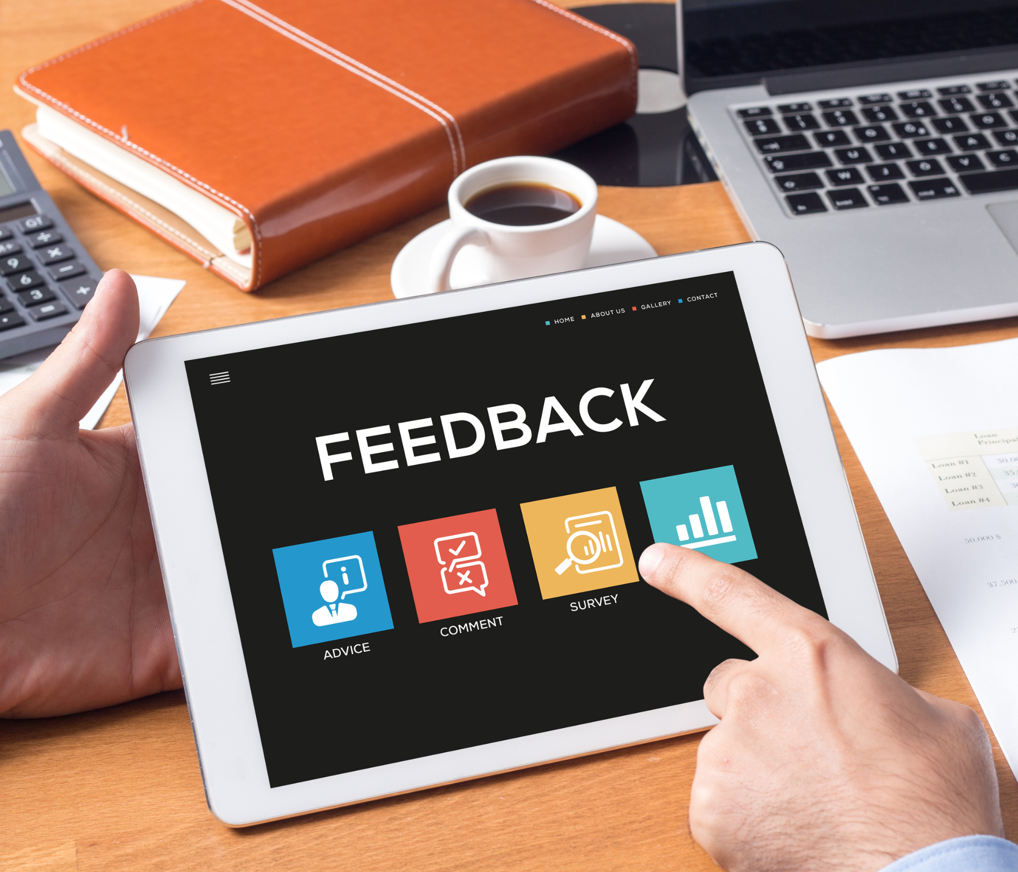 Resident submitting feedback through HOA community survey